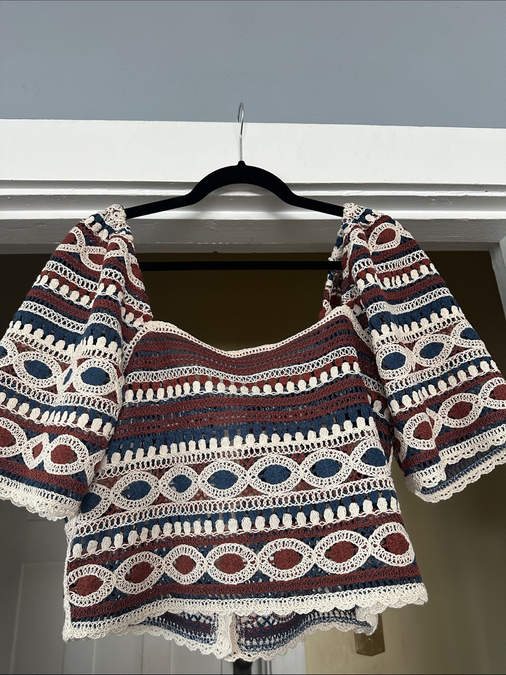 NWT Sezane Breah Crochet Blouse - Picture 7 of 9